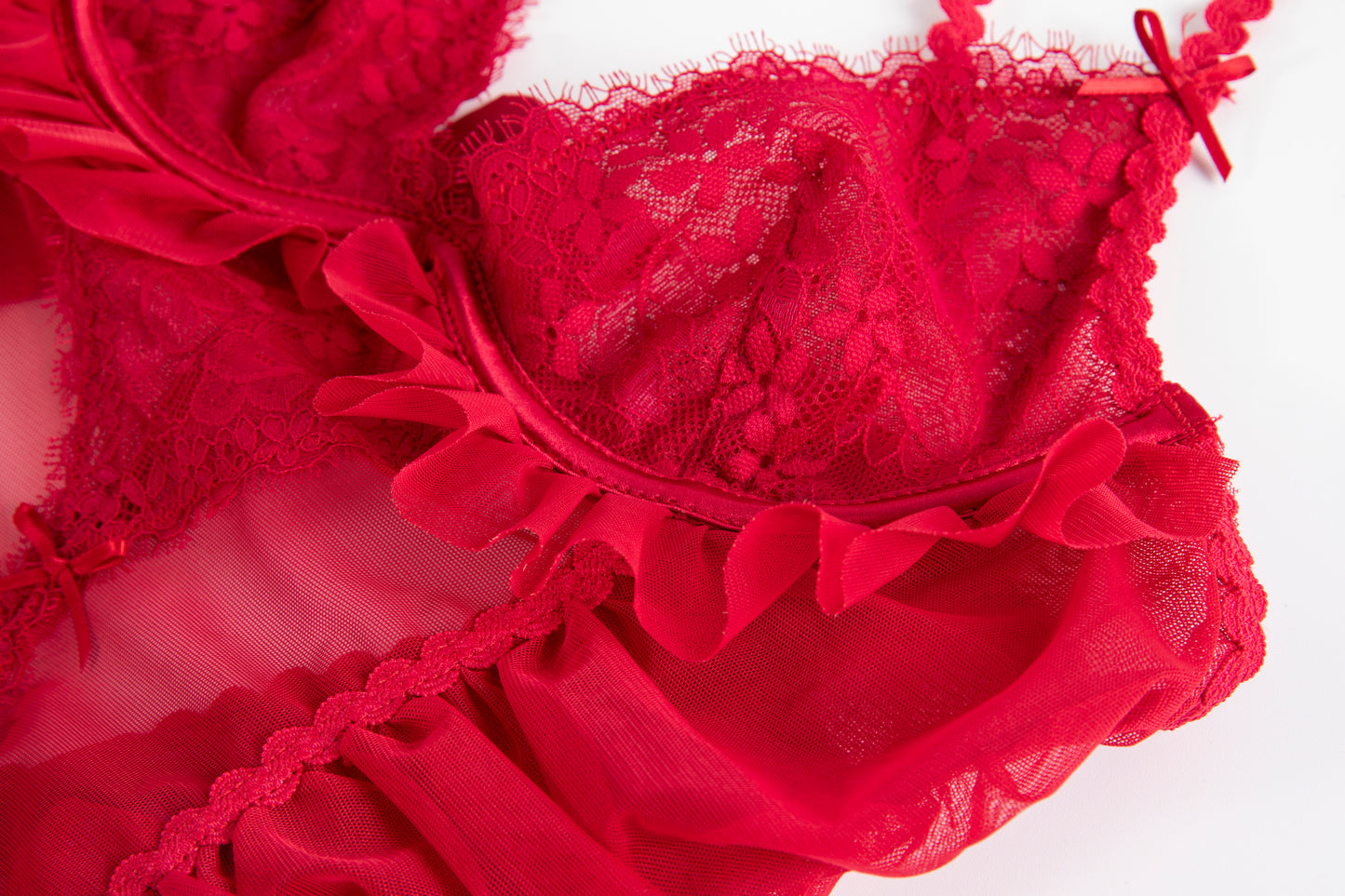 CHERRY BLOSSOM Red Lingerie Set