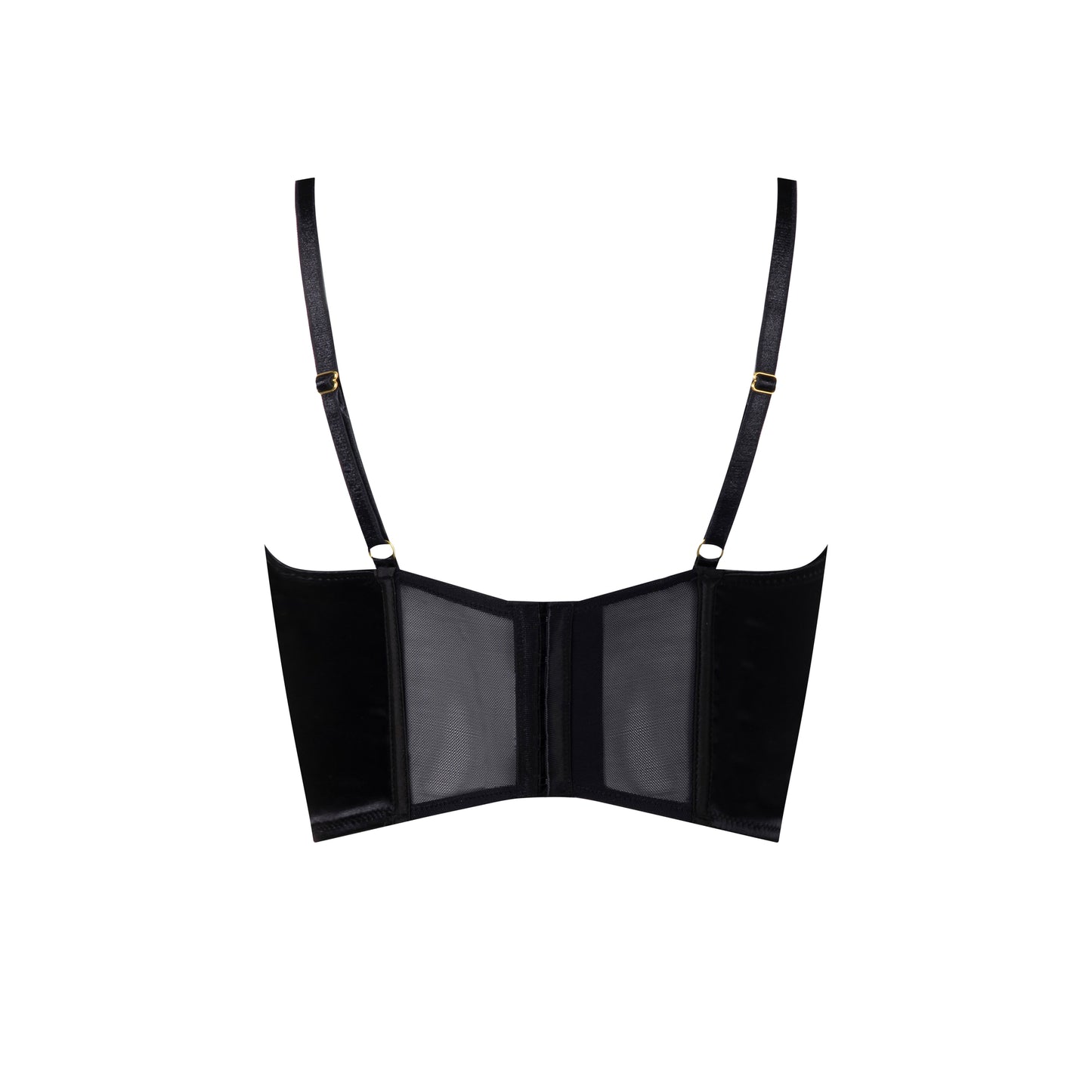 DAHLIA floral embroidered black corset top