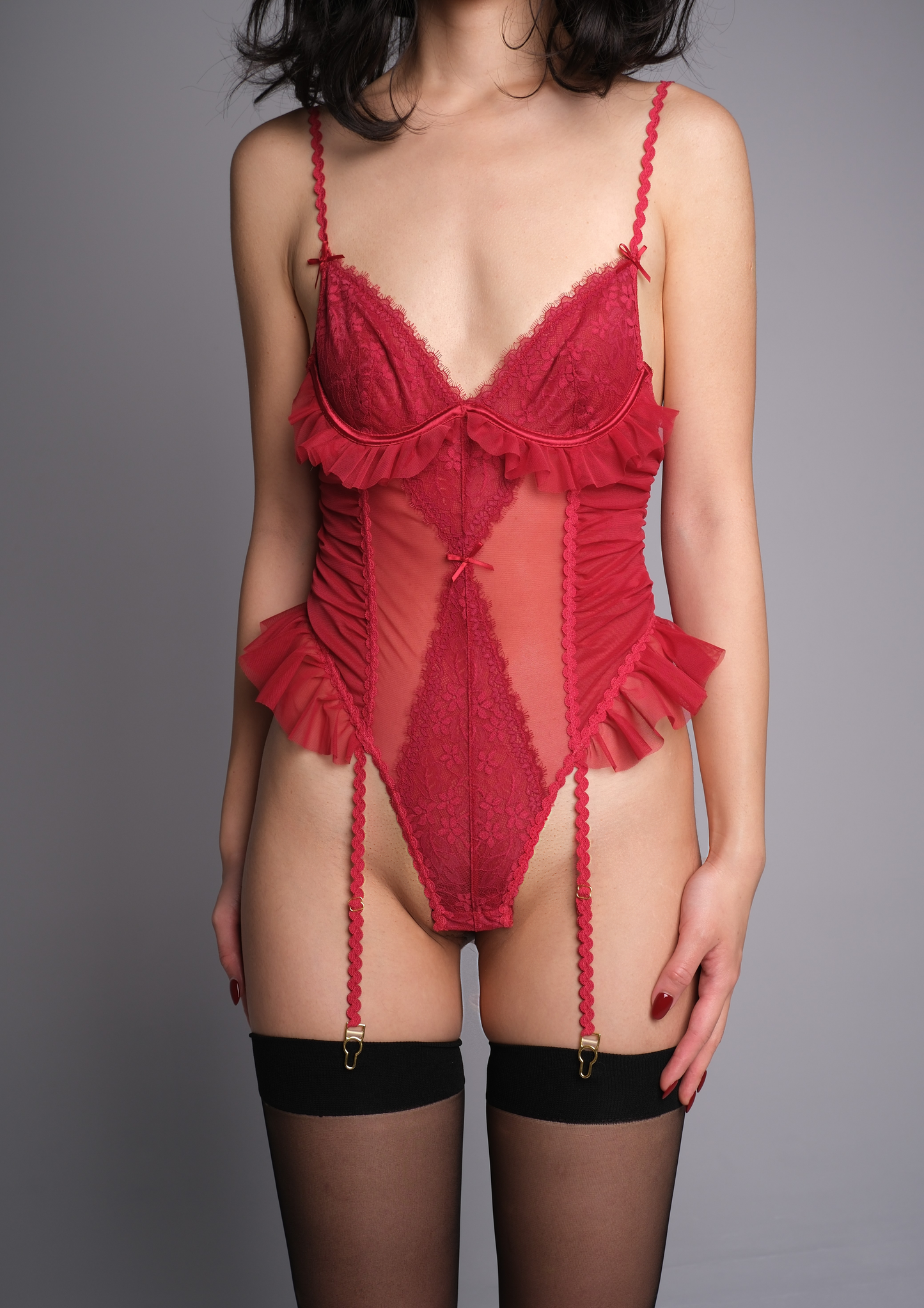 CHERRY BLOSSOM Red Lingerie Set